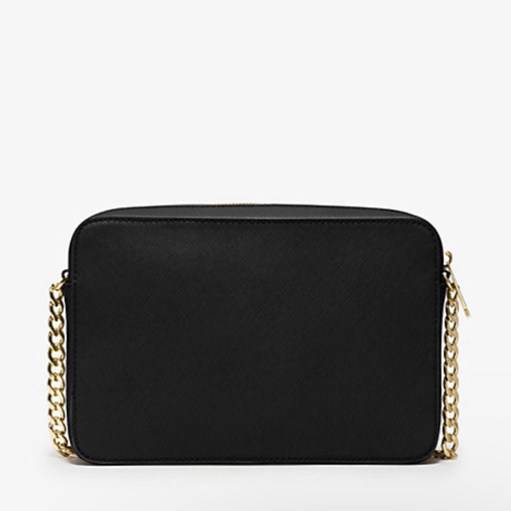 New Michael Kors Black and Gold Saffiano Leather Crossbody Bag - Picture 6 of 9